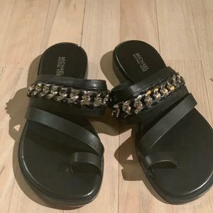 Michael Kors Black and silver sandals